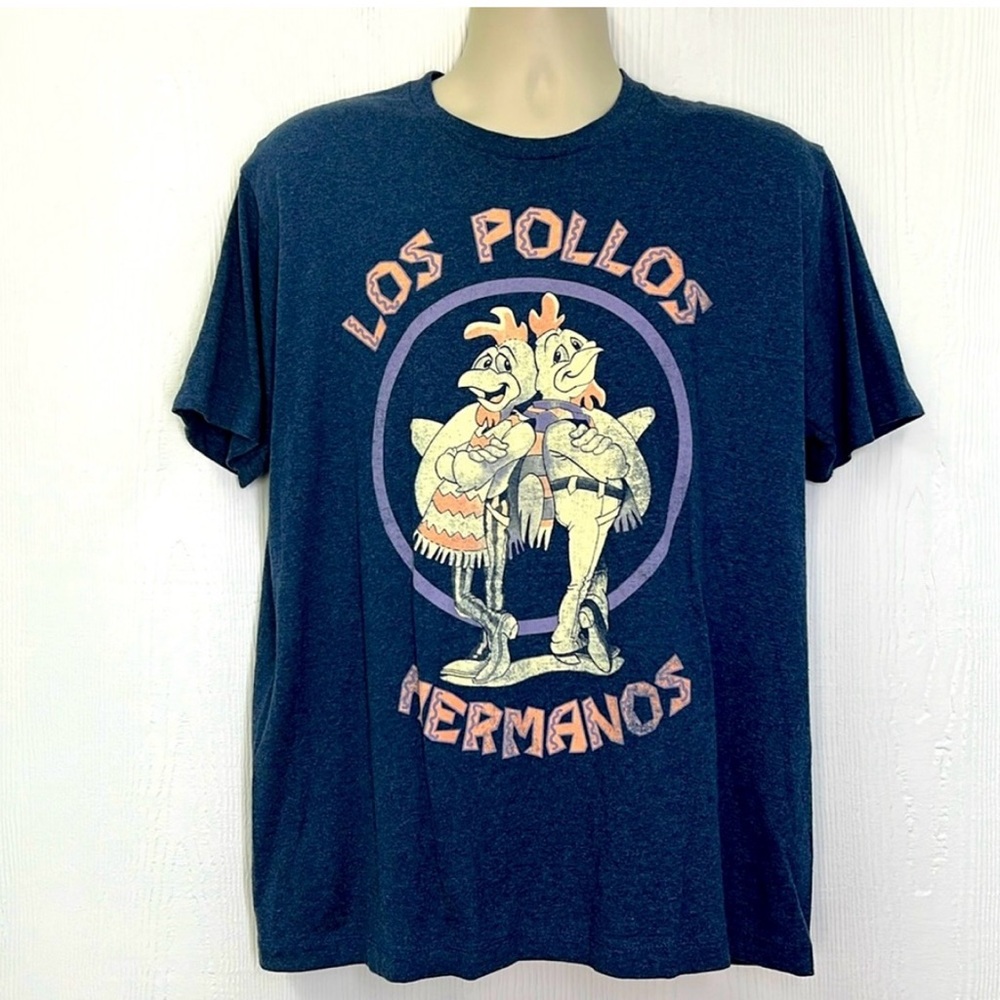 Breaking Bad - Breakjng Bad Los Pollos Hermanos Graphic Navy Short Sleeve T LG